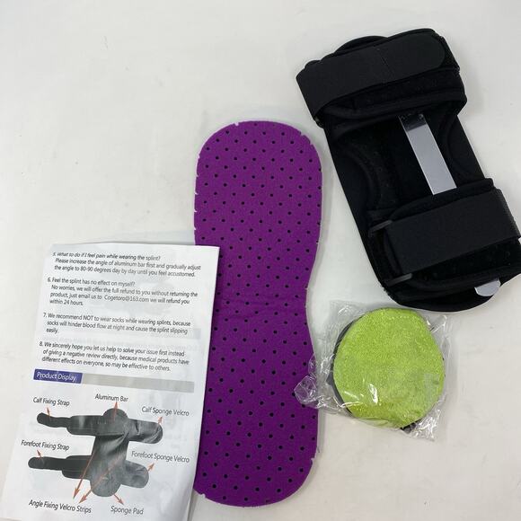 Plantar Fasciitis Splint Foot/Ankle Brace Black Padded Night Time New - Picture 1 of 5